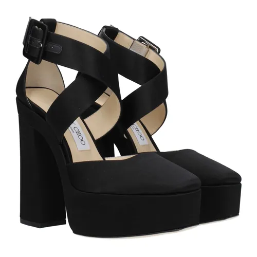 Black Satin Sandal High Heel - Jimmy Choo - Modalova