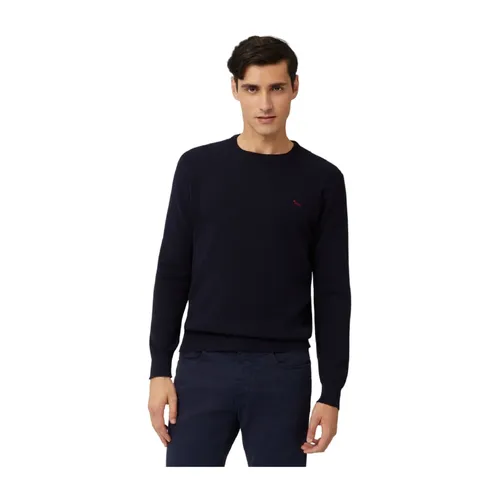 Blue Crew Neck Wool Sweater - Harmont & Blaine - Modalova