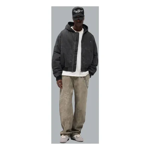 Hooded Washed Bomber Jacket - Represent - Modalova