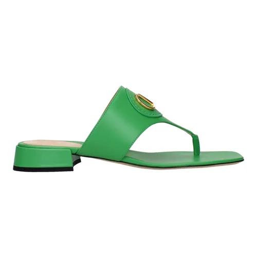 Leather Flip-Flop Sandals - Valentino Garavani - Modalova