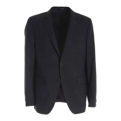 Black Two-Buttons Stretch Wool Jacket - Karl Lagerfeld - Modalova