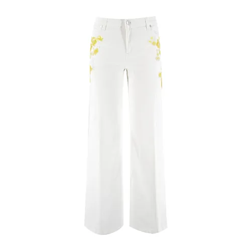Floral Sequin Five-Pocket Trousers - Ermanno Scervino - Modalova