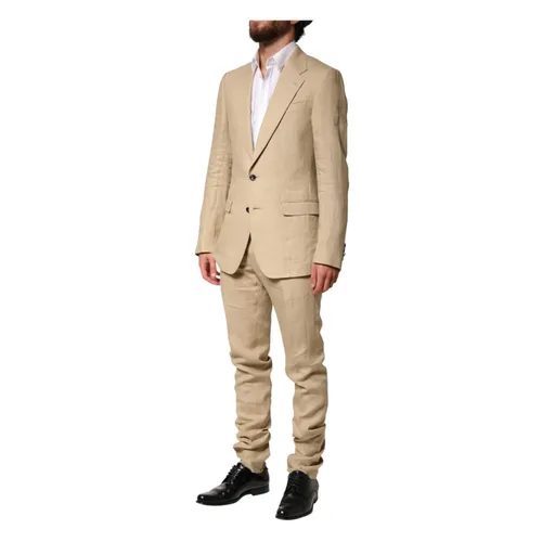 Linen Single Breasted 2 Piece Suit - Dolce & Gabbana - Modalova