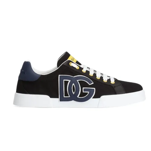 Black logo low-top sneakers - Dolce & Gabbana - Modalova