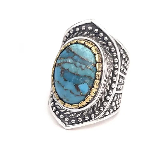 Blue Turquoise Mohave Ring - Jalan Jalan - Modalova