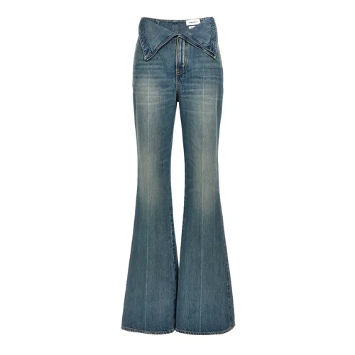Vaqueros Acampanados con Cintura Doblada - Alexander McQueen - Modalova