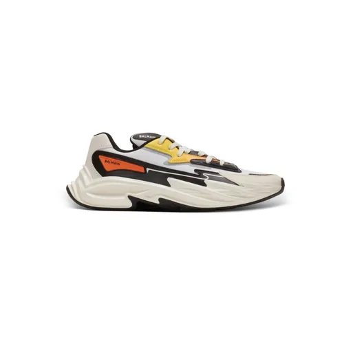 Scarpe da corsa e canottaggio in pelle e nylon - Balmain - Modalova