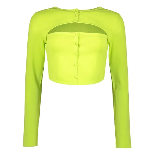 Ribbed Crop Top with Front Cut-Out - Dsquared2 - Modalova
