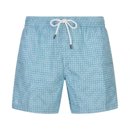 Swim Shorts with Micro Pattern - Fedeli - Modalova