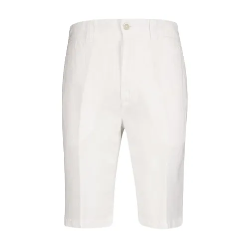 White Linen Bermuda Shorts - 120% Lino - Modalova
