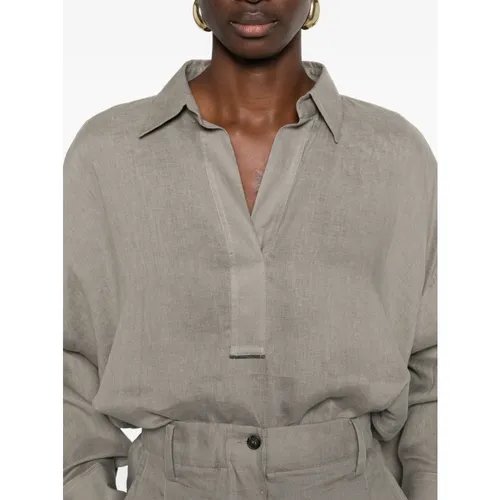 Camicia in lino - Brunello Cucinelli - Modalova