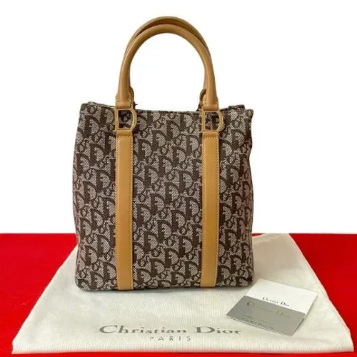 Pre-owned Trotter Canvas Leather Handbag - Dior Vintage - Modalova