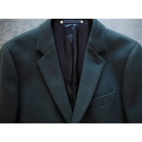 Green Wool Coat with Subtle Pattern - PS By Paul Smith - Modalova