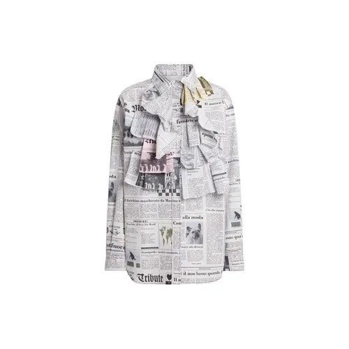 Camisa de Popelina de Algodón Estampada - Moschino - Modalova