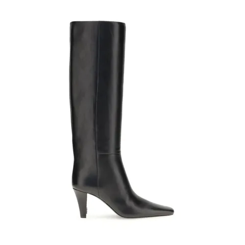 Modern Cone Heel Leather Boots - Saint Laurent - Modalova