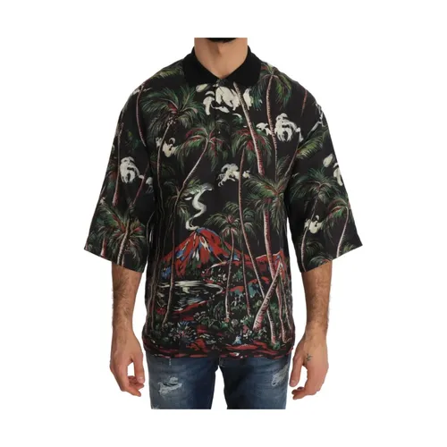 Sicilian Volcano Motif Polo Tee - Dolce & Gabbana - Modalova