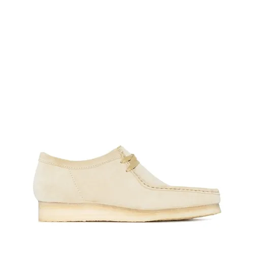 Beige Suede Lace-Up Flat Shoes - Clarks - Modalova