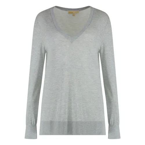 Silk Blend V-Neck Sweater - Michael Kors - Modalova