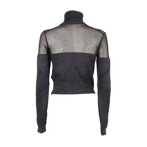 Turtleneck Top with Jewel Logo - Elisabetta Franchi - Modalova