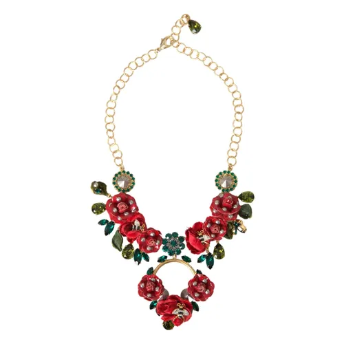 Crystal Statement Necklace Gold Multicolor - Dolce & Gabbana - Modalova