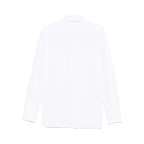 White Button-Up Shirt with Spread Collar - Barba - Modalova