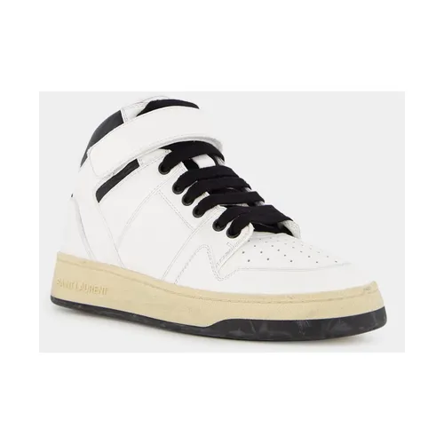Bicolor High-Top Lace-Up Sneakers - Saint Laurent - Modalova