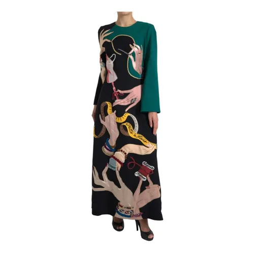 Multicolor A-line Maxi Dress - Dolce & Gabbana - Modalova
