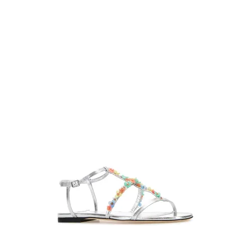 Silver Nappa Leather Daisy Sandals - Jimmy Choo - Modalova