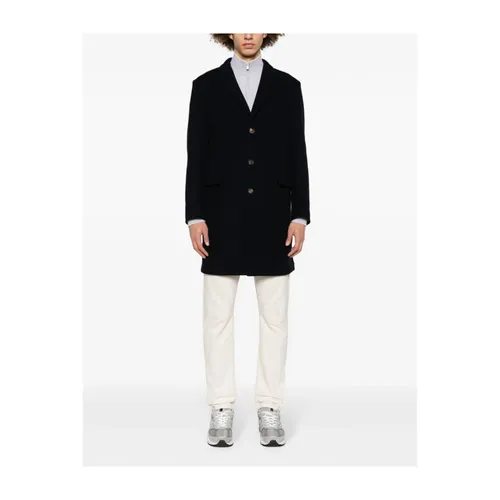 Midnight Blue Wool Coat - Eleventy - Modalova