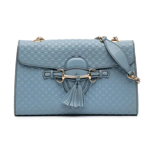 Pre-owned Monogram Leather Shoulder Bag - Gucci Vintage - Modalova