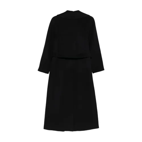 Black Wool Belted Coat - Paltò - Modalova