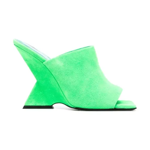Green Square-Toe Mules - The Attico - Modalova