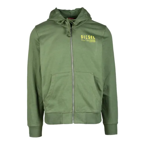 Felpa con Zip in Cotone e Poliestere - Diesel - Modalova