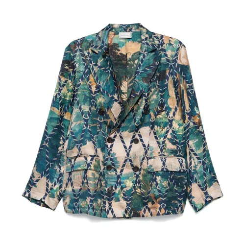 Geometric-Pattern Print Beige Jacket - Pierre-Louis Mascia - Modalova