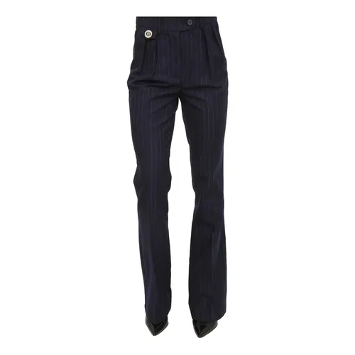 Blue Regular Pants Polyester Rayon Wool - Fracomina - Modalova