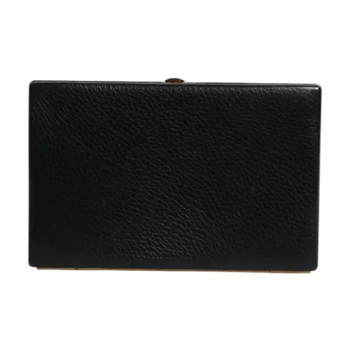 Leather Gold Frame Clutch - Dolce & Gabbana - Modalova