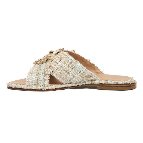 Beige Cross Strap Sandals - Paola Fiorenza - Modalova