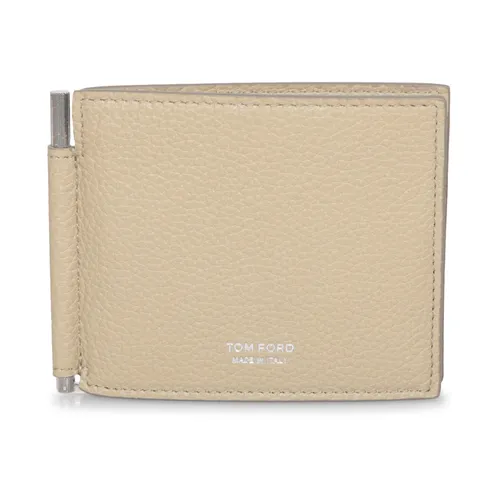 Grained Leather Clip Wallet - Tom Ford - Modalova