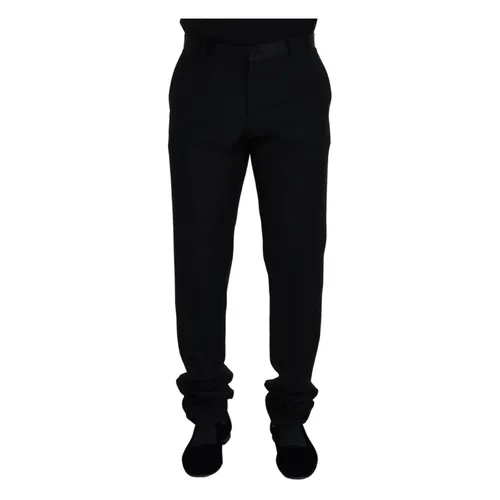 Elegant Black Wool Blend Pants - Dolce & Gabbana - Modalova