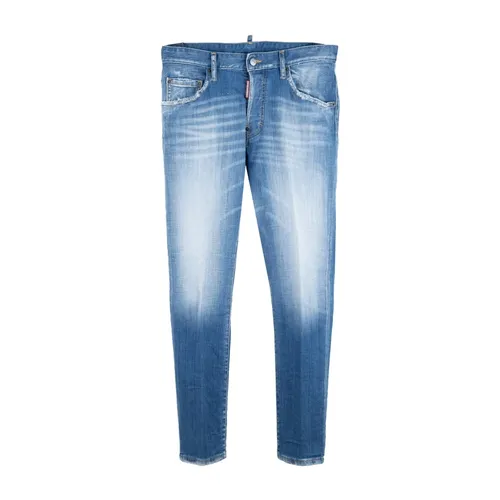 Button Jeans with Leather Patch - Dsquared2 - Modalova