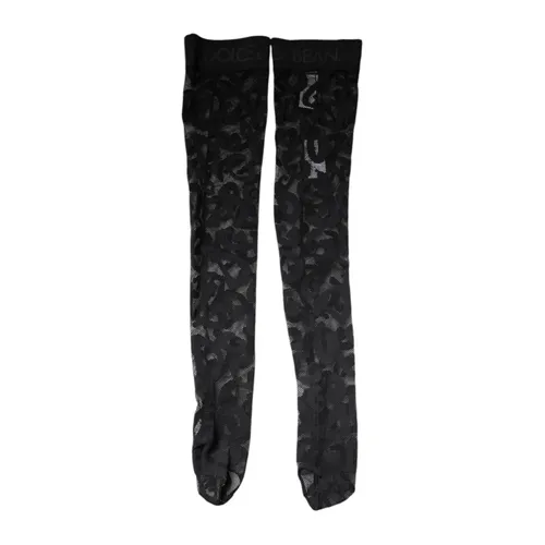Floral Lace Sheer Pattern Stockings - Dolce & Gabbana - Modalova