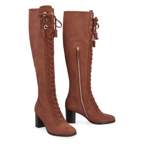 Suede Knee High Boots - Alberta Ferretti - Modalova