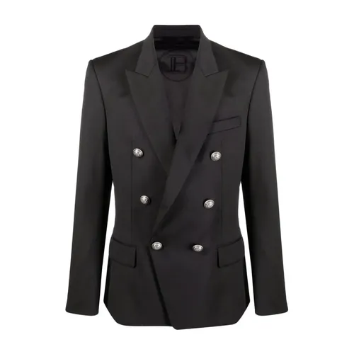 Black Wool Blazer - Balmain - Modalova