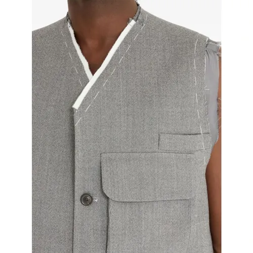 Grey Wool Cargo Vest - Maison Margiela - Modalova