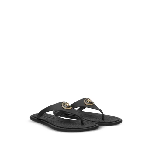 Black Medusa Head Sandals - Versace - Modalova