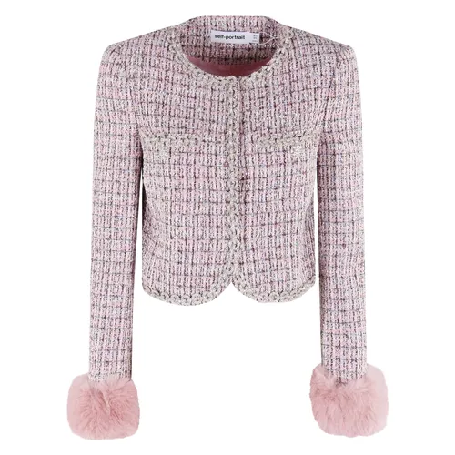 Bouclè Fur Cuff Jacket - Self Portrait - Modalova