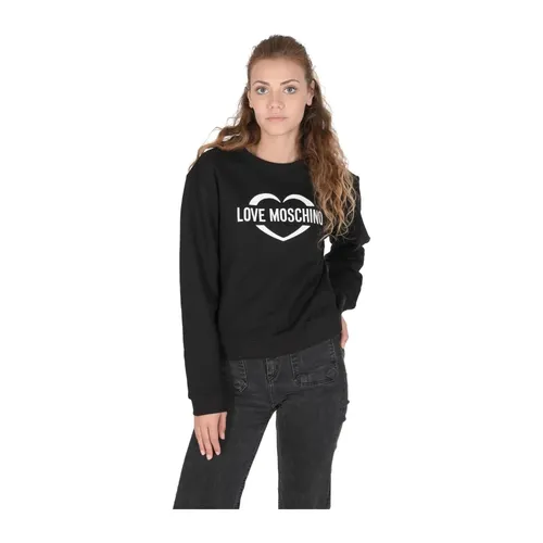 Black Heart Logo Sweatshirt Ls23 - Love Moschino - Modalova