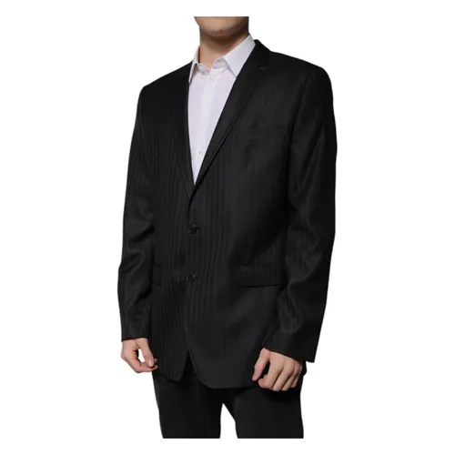 Striped Wool Blazer with Peak Lapel - Dolce & Gabbana - Modalova