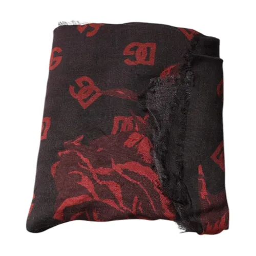 Floral Wool Wrap Shawl Scarf - Dolce & Gabbana - Modalova