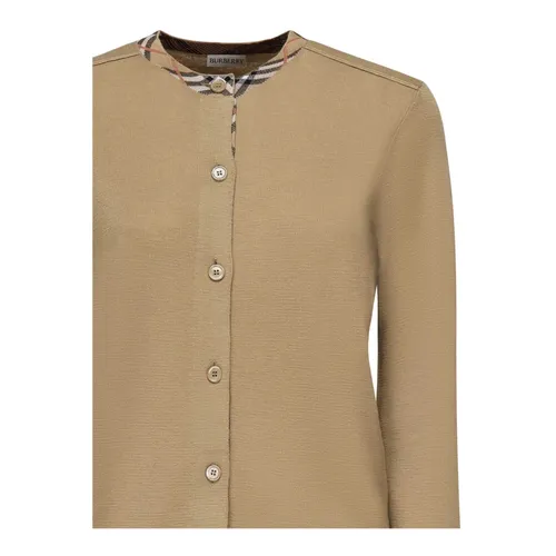 Beige Wool Sweater Ribbed Trim - Burberry - Modalova